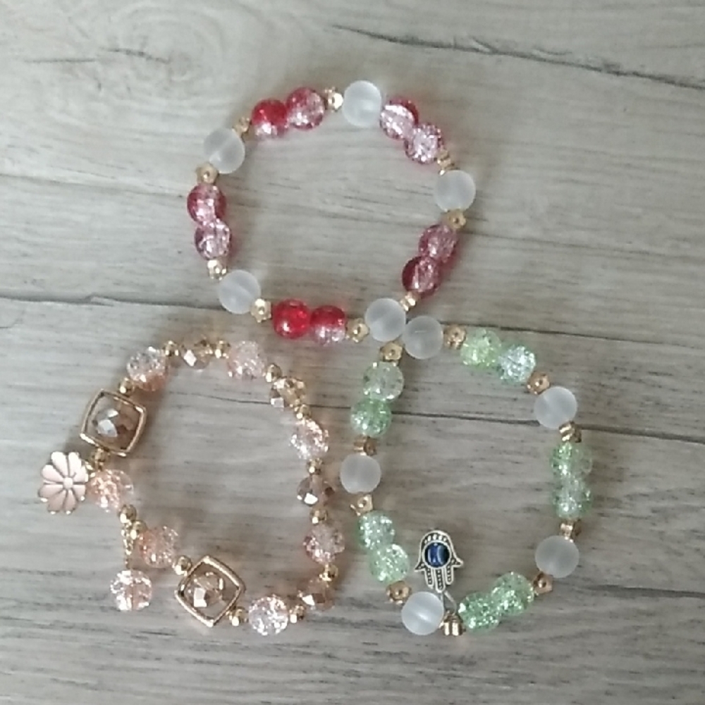 Set of Three Beaded Bracelets